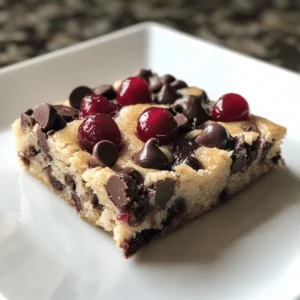 Chocolate Chip Maraschino Cherry Shortbread Bars
