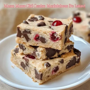 Chocolate Chip Maraschino Cherry Shortbread Bars