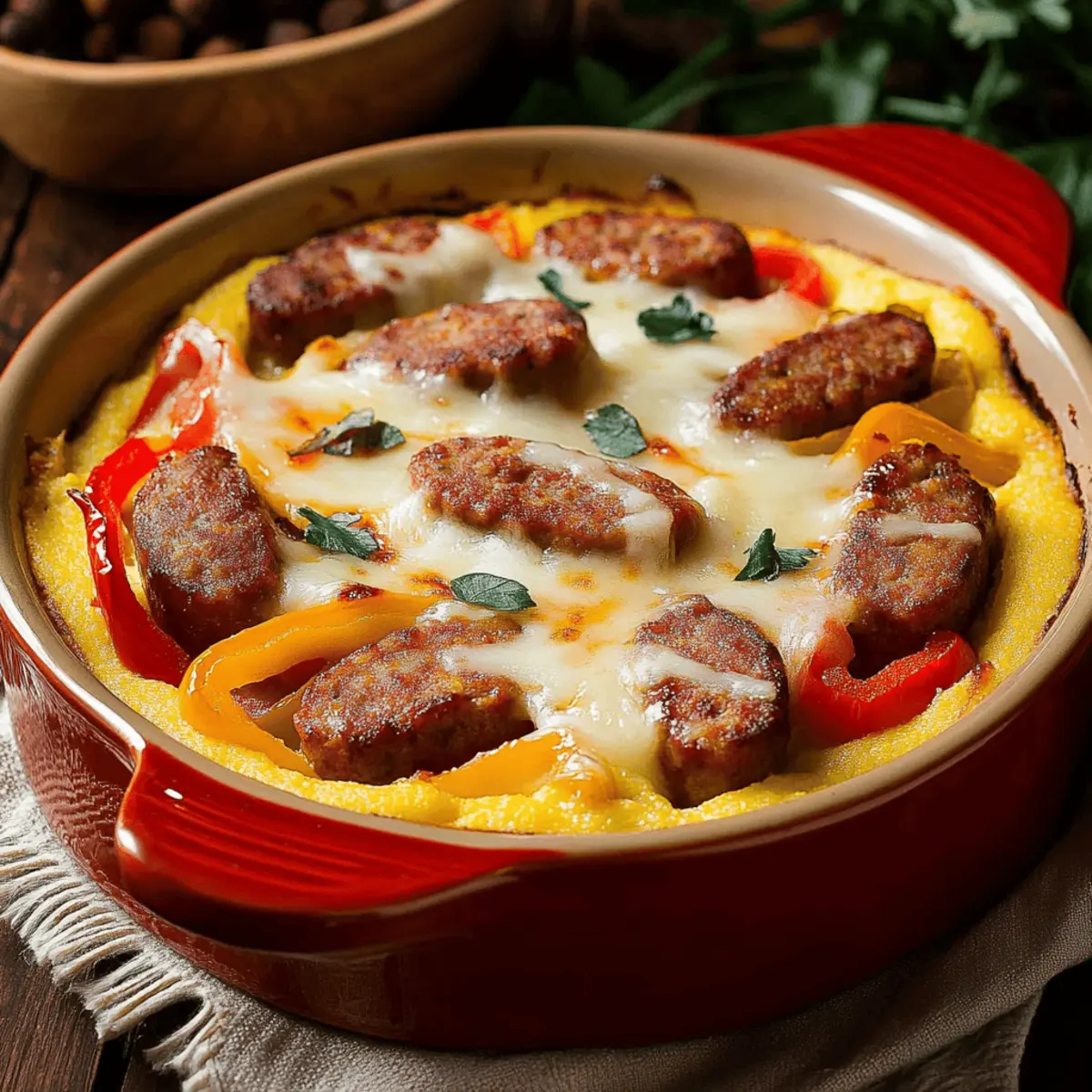 Sausage and Polenta Bake