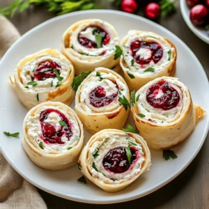 Savory Christmas Cranberry Roll Ups