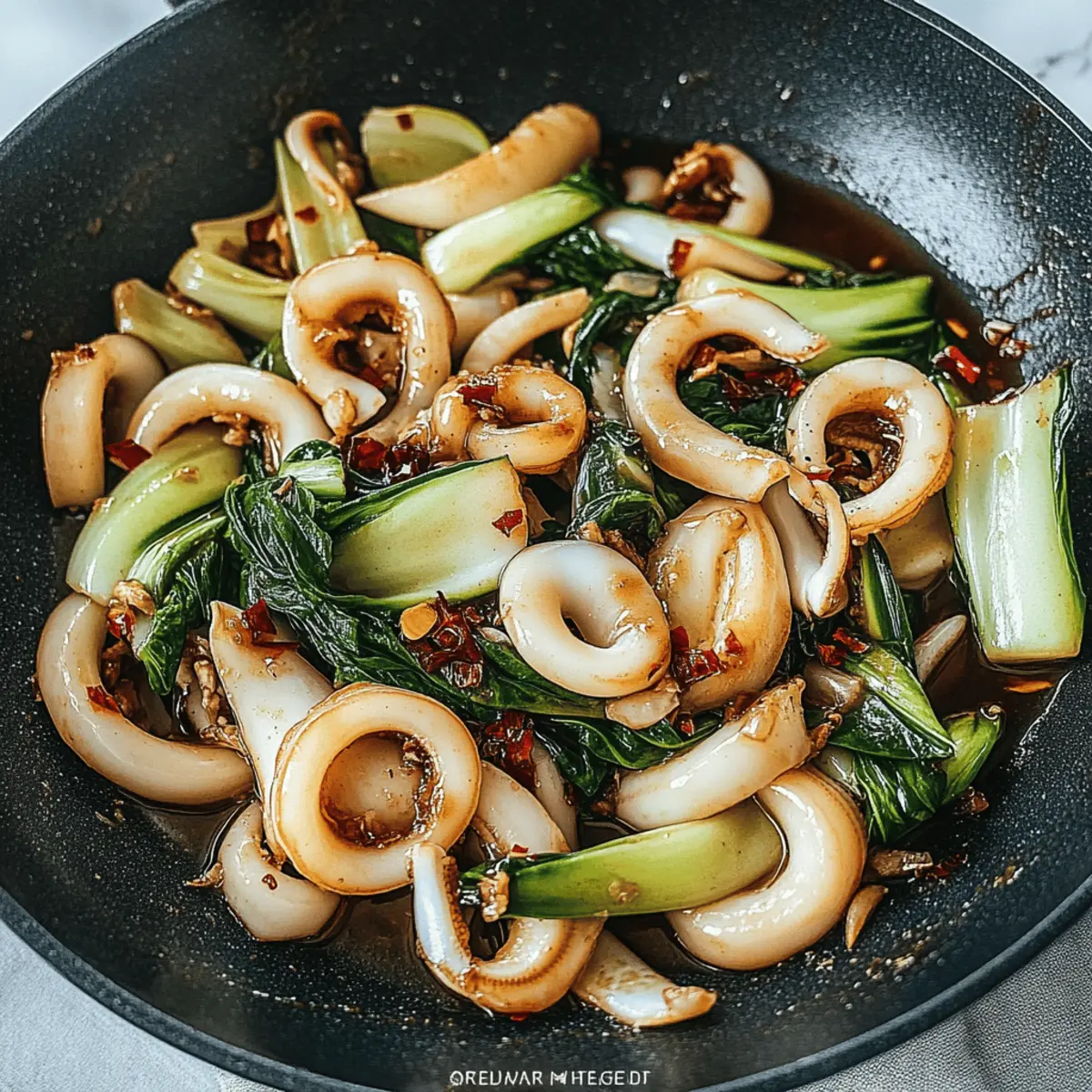 Squid and Bok Choy Stir Fry