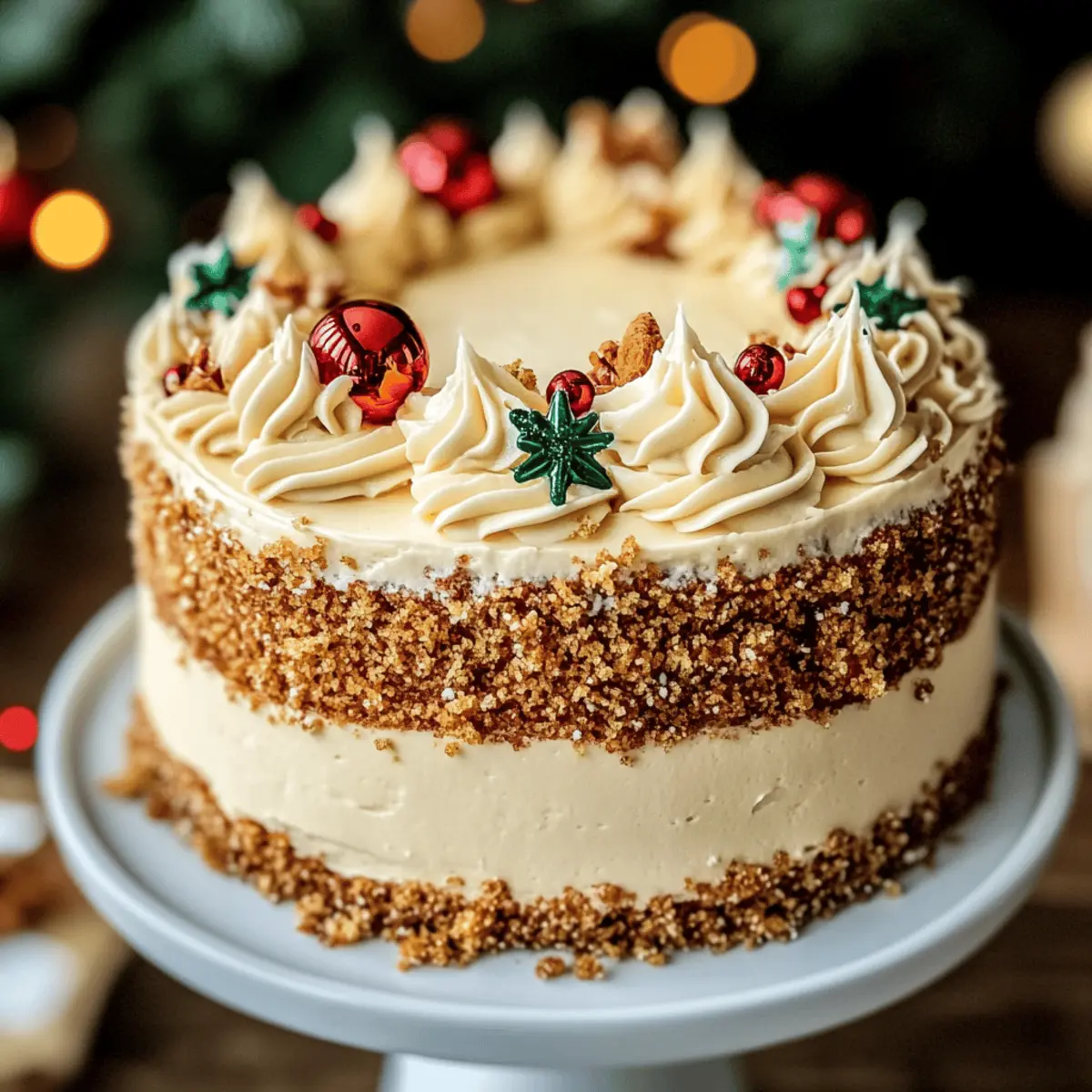 Christmas Spice Cake with Eggnog Buttercream