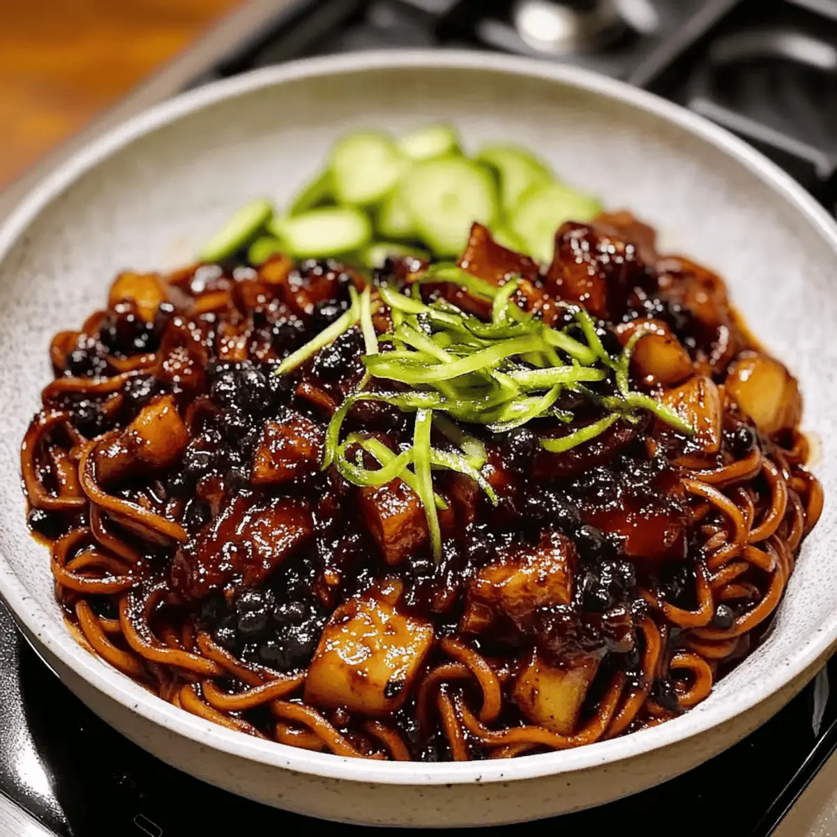 Jajangmyeon (Korean Black Bean Noodles)