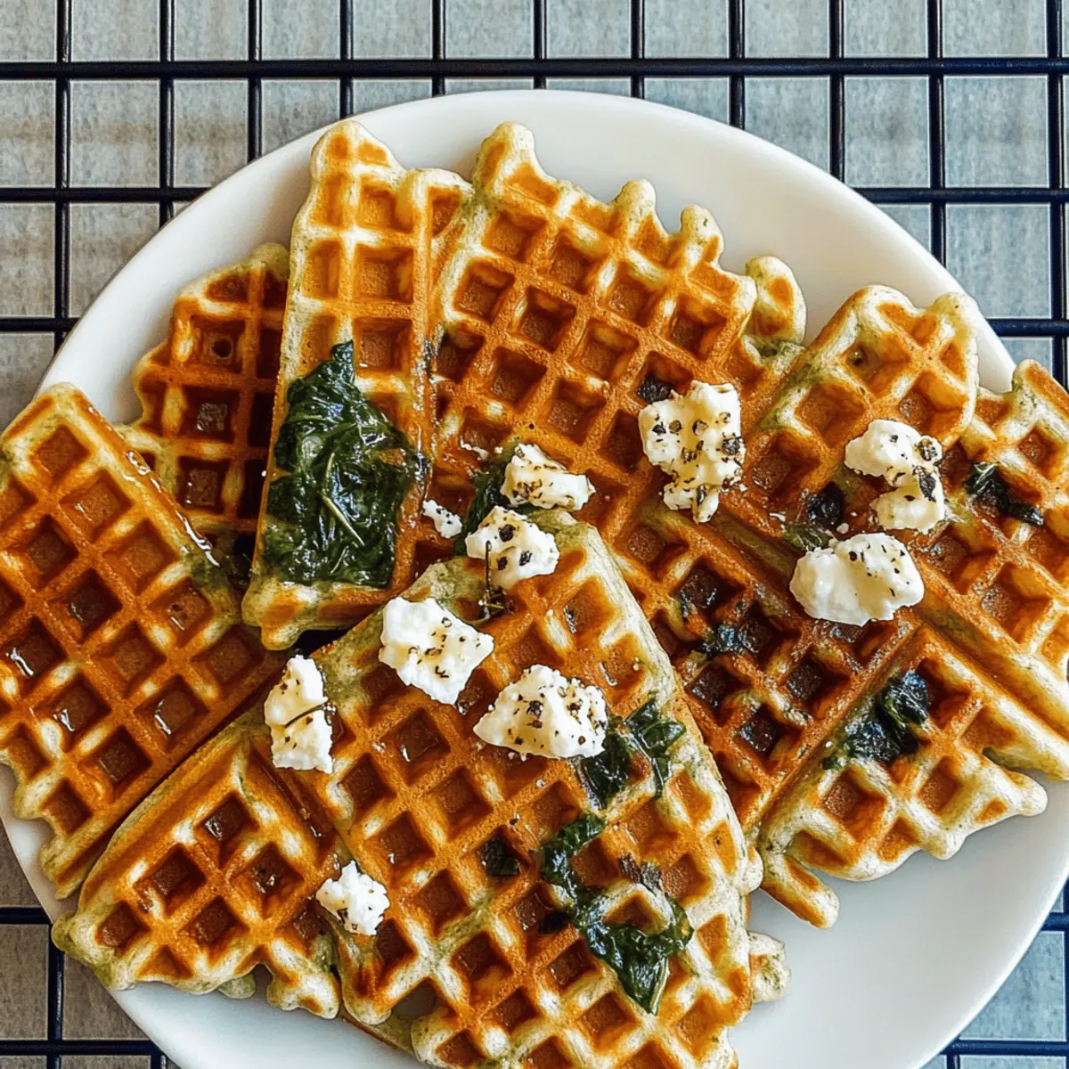 Savory Spinach Waffles With Feta