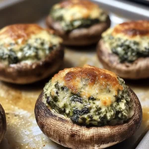 Spinach Dip Stuffed Mushrooms