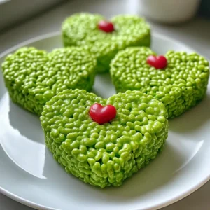 Grinch Heart Rice Krispies Treats