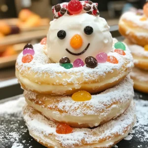 Donut Snowman Treats for Christmas