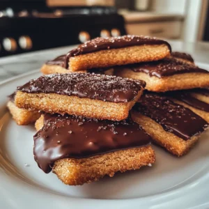 Chocolate Dipped Churro Shortbread Cookies