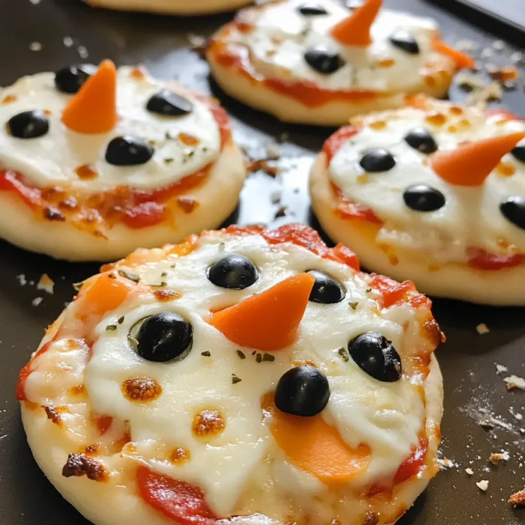 Mini Snowman Pizzas