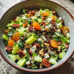 Celery Chopped Salad with Apricots, Gorgonzola, and Pecans