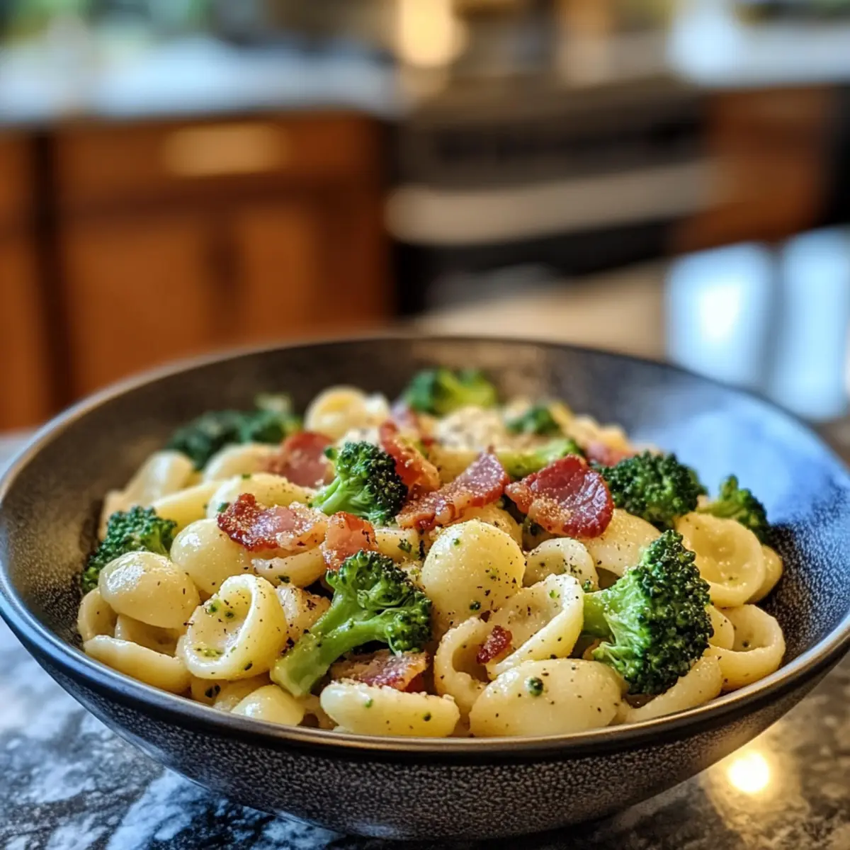 Spicy Bacon Broccoli Orecchiette