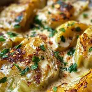 Creamy Garlic Parmesan Cabbage