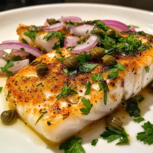 Grilled Fish with Caper and Red Onion Dressing