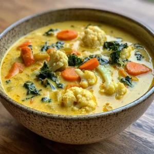 Curried Cauliflower And Kale Soup