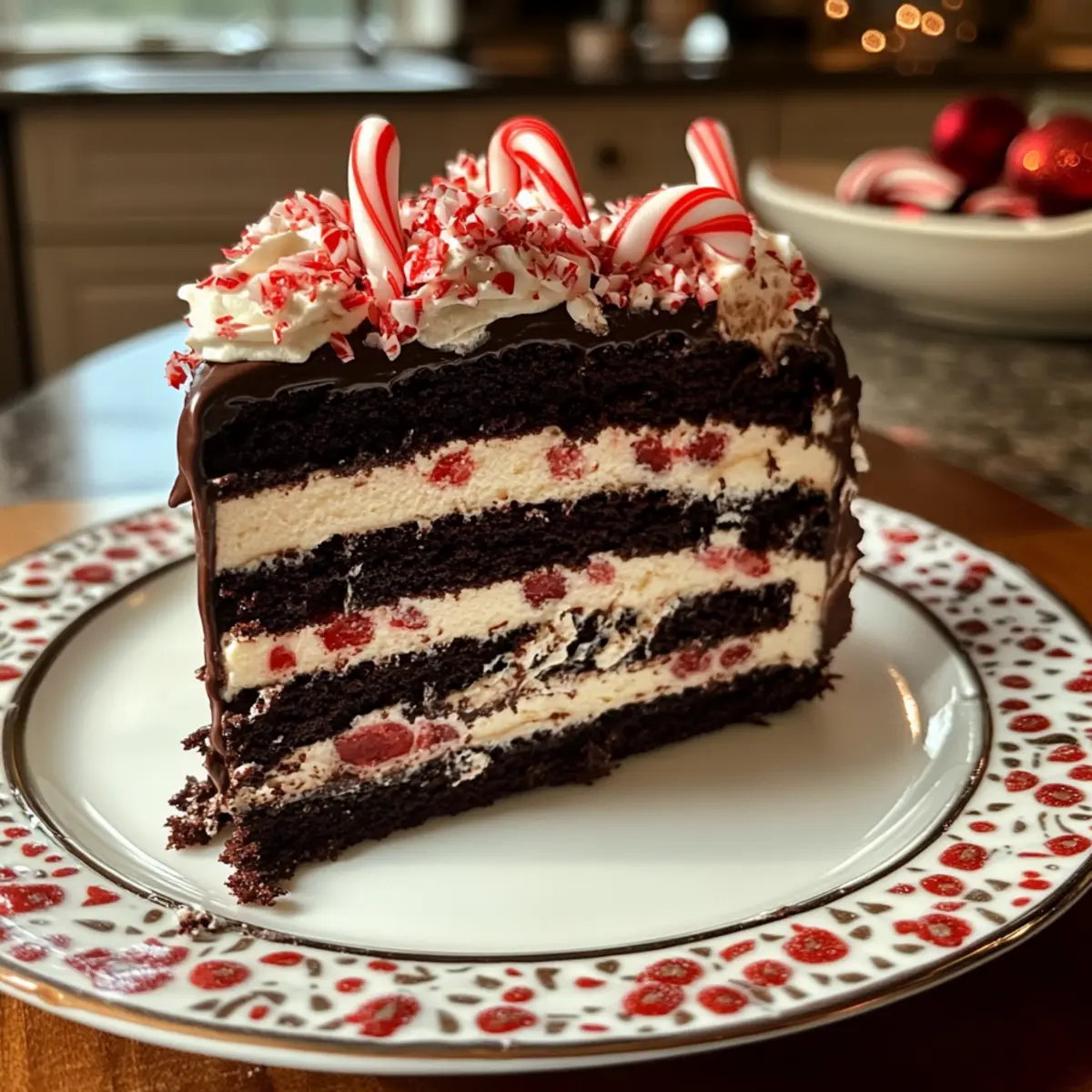 Candy Cane Mousse Cake