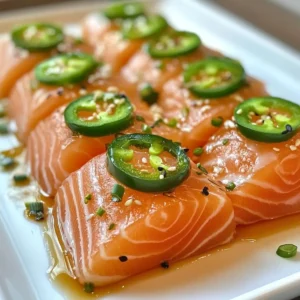 Spicy Salmon Sashimi with Ponzu Sauce