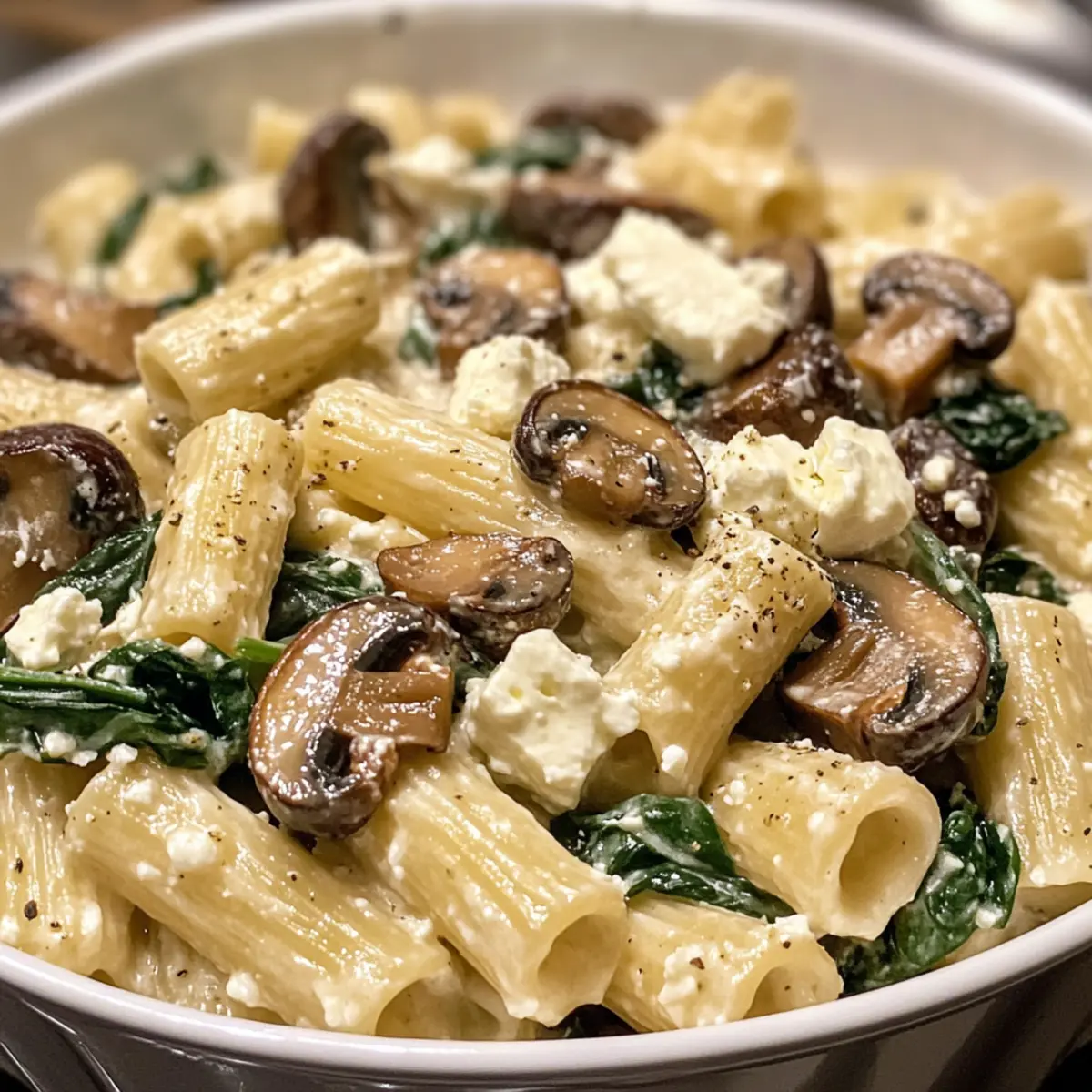 Baked Feta Pasta with Mushrooms
