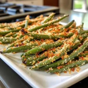 Crispy Parmesan Air Fryer Green Beans