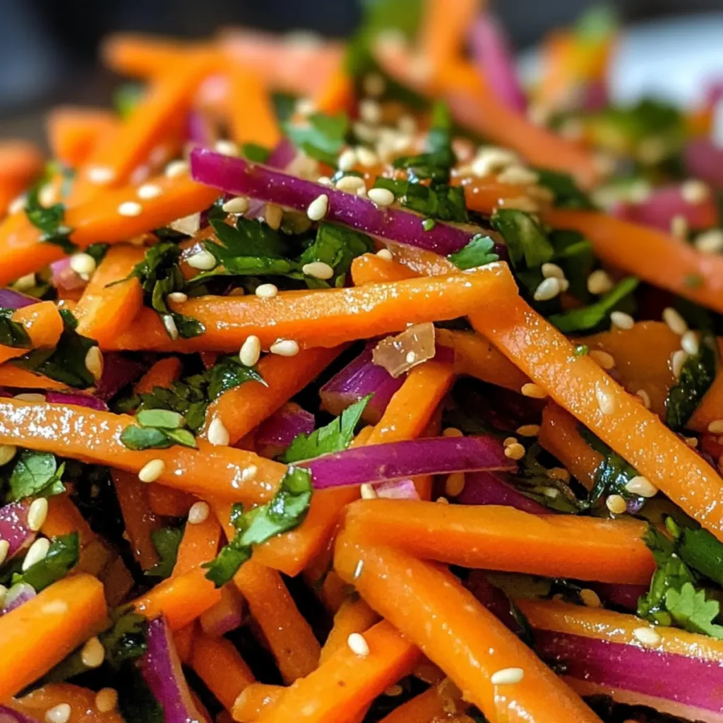 Shaved Rainbow Carrot Sesame Salad