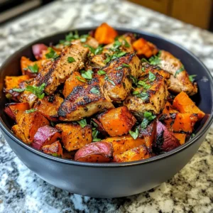 Maple Dijon Chicken & Sweet Potato Bowls