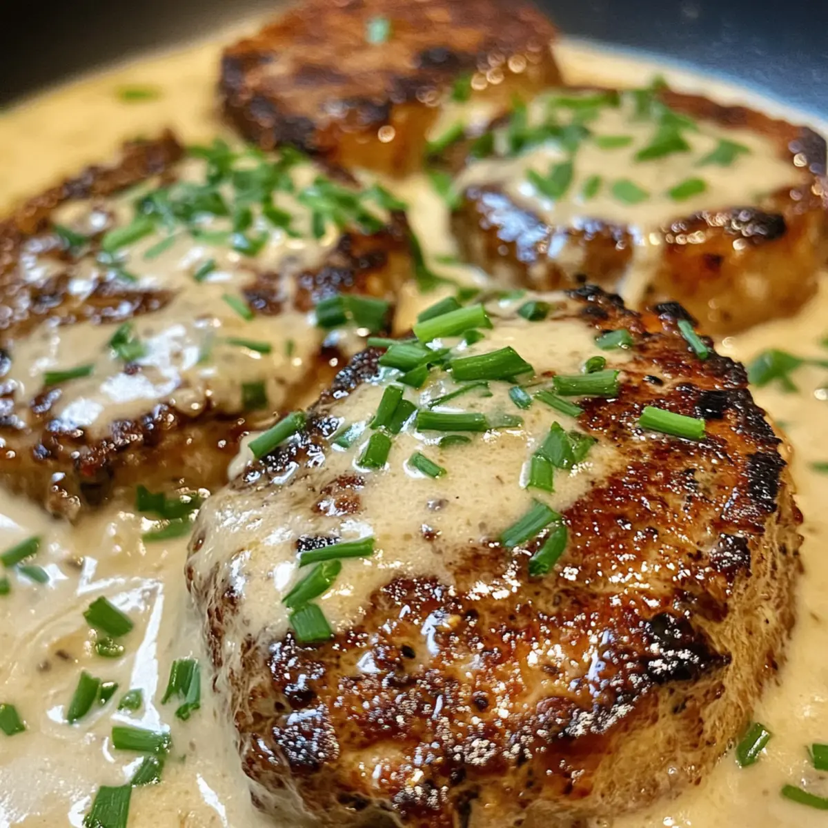 Salisbury Steaks in Horseradish Parmesan Sauce