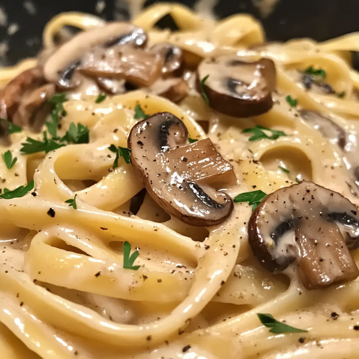 Mushroom Cream Sauce Pasta
