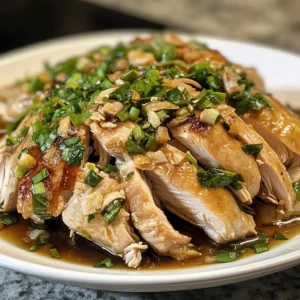 Poached Chicken with Ginger Scallion Sauce