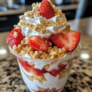 Strawberry Shortcake Pudding Cups