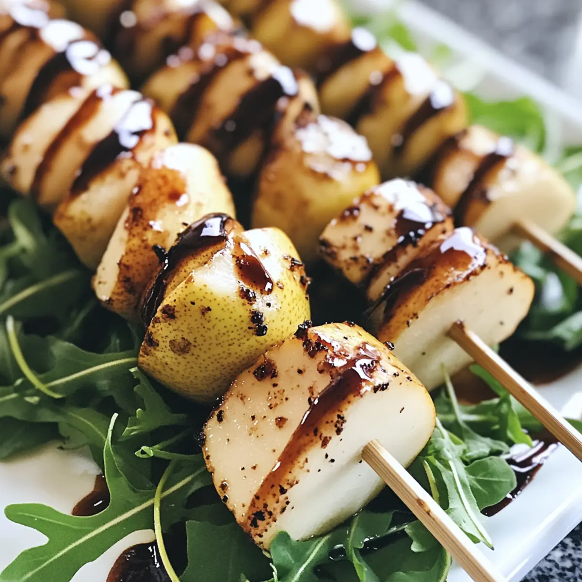 Pear & Brie Cheese Salad Skewers
