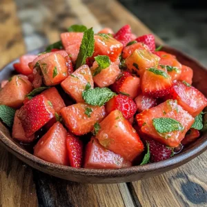 Strawberry Watermelon Salad with Refreshing Honey