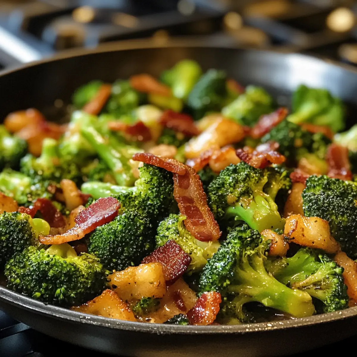 Broccoli With Garlic Sauce & Bacon