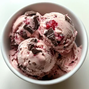 Raspberry Chocolate Chunk Ice Cream