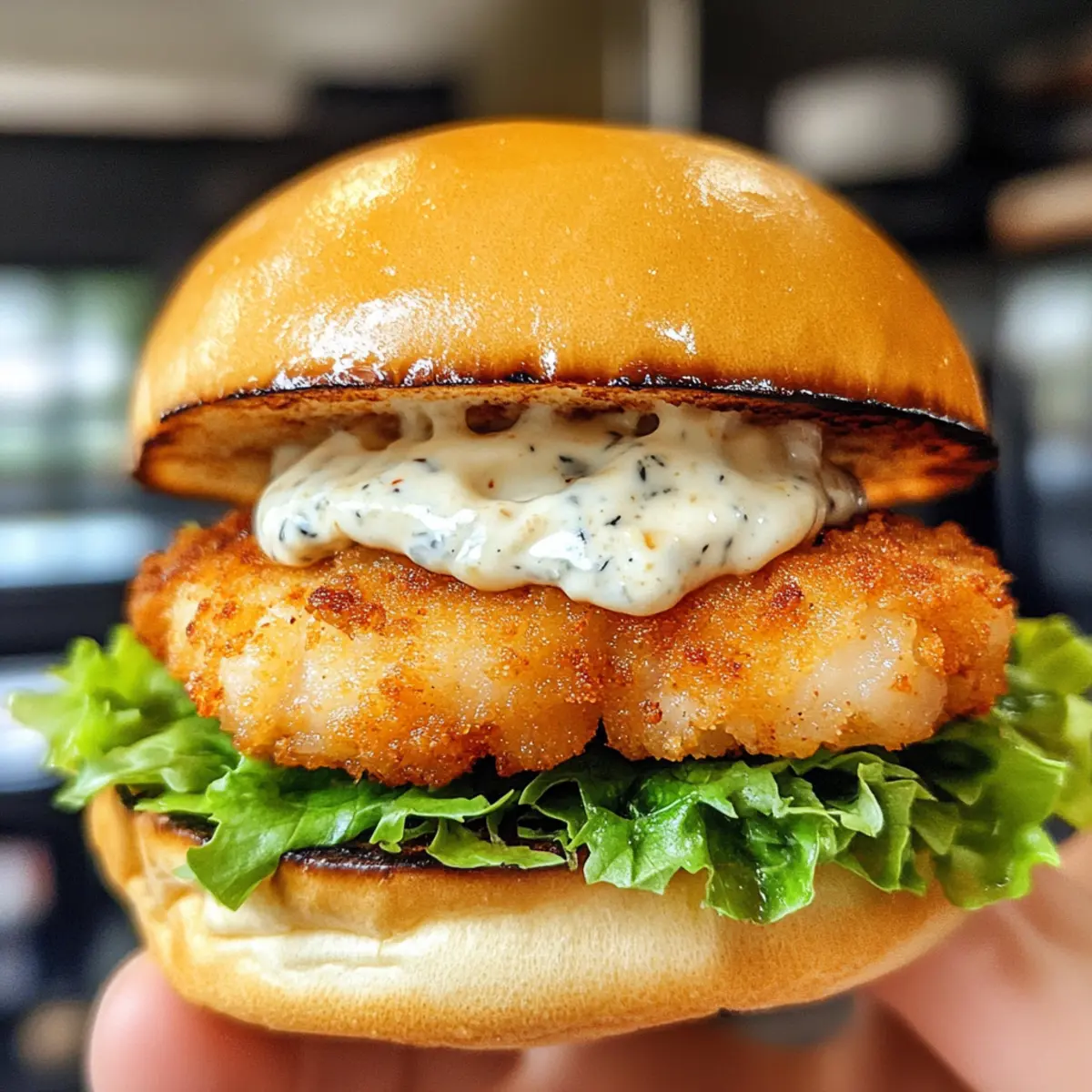 Crispy Fried Shrimp Burger