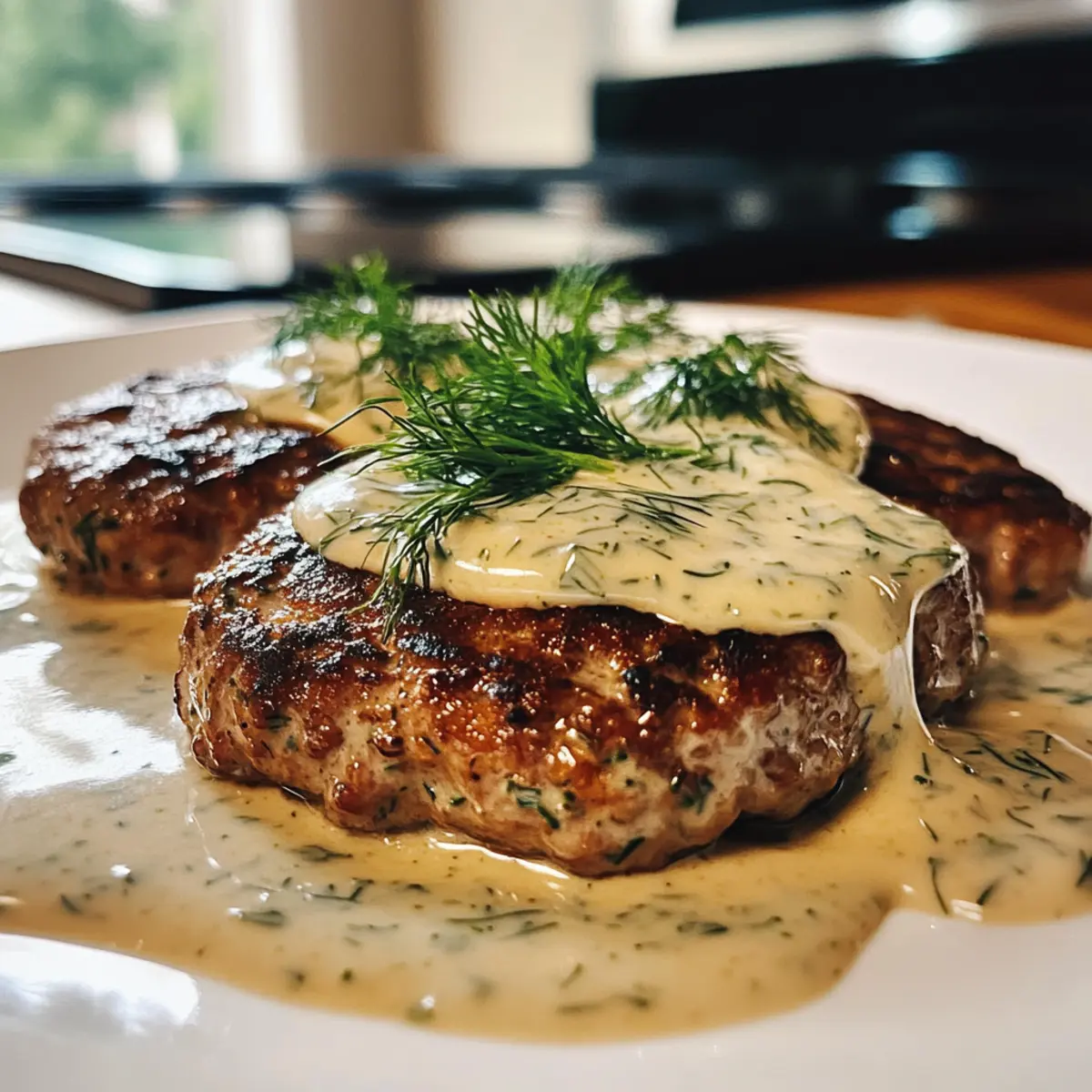 Hamburger Steaks in Creamy Dill Sauce