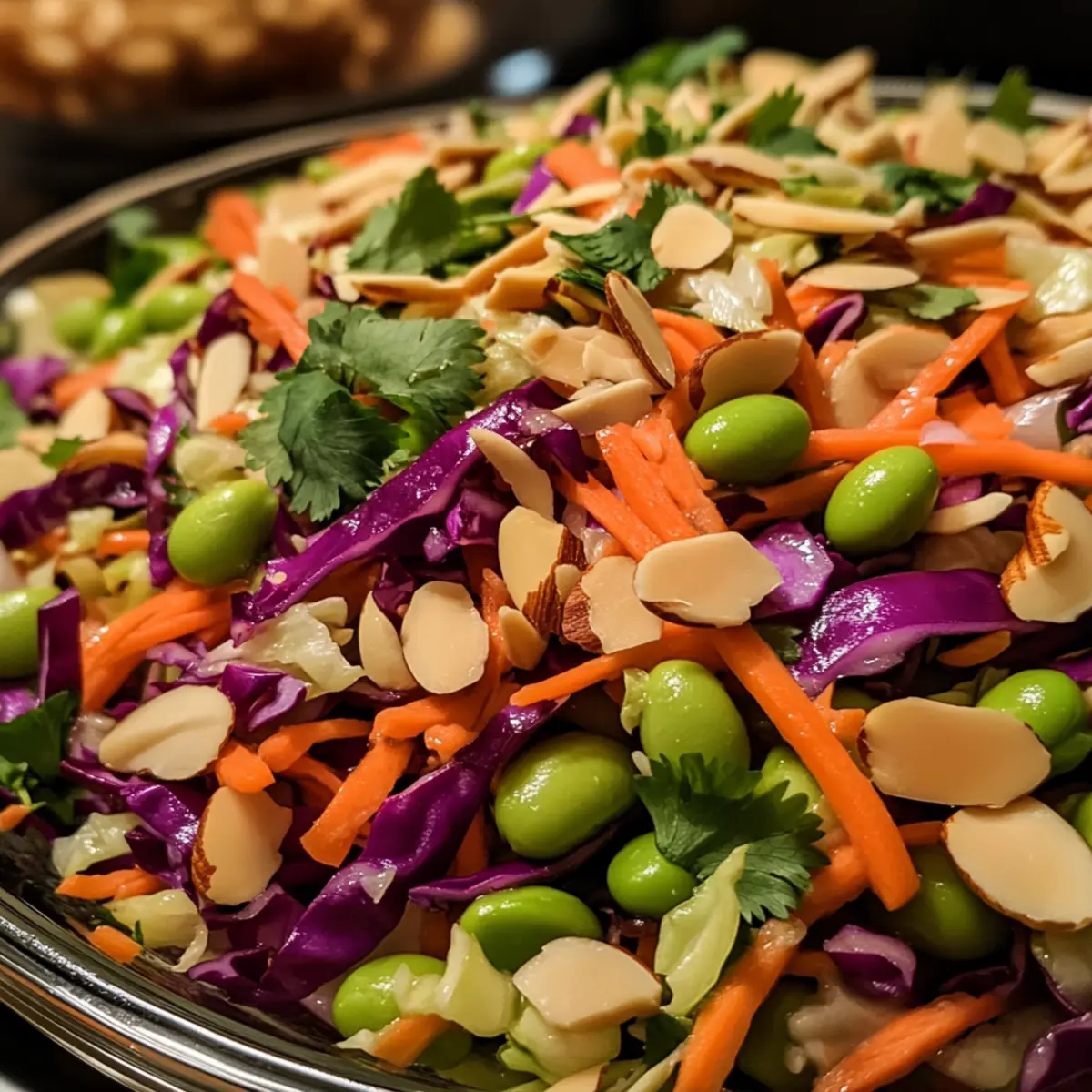 Crunchy Cabbage and Edamame Salad with Sesame Ginger