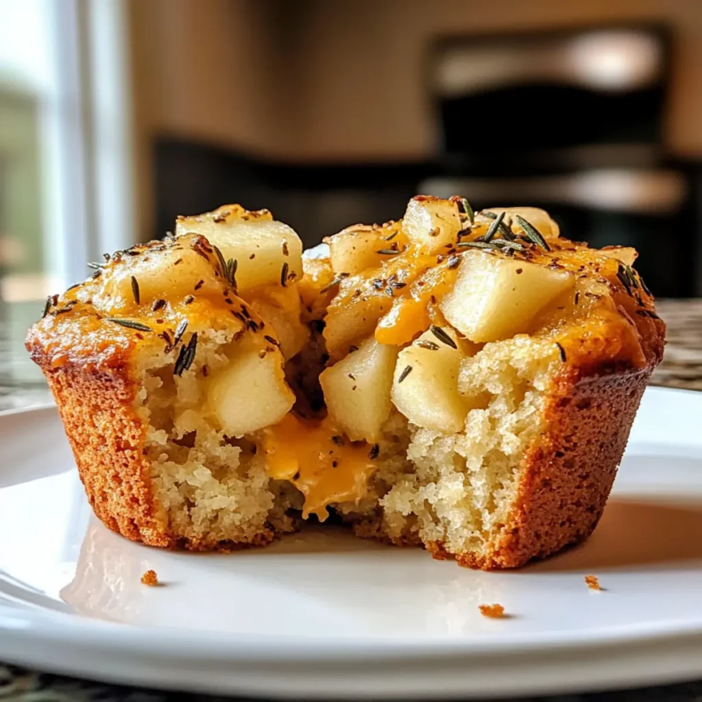 Apple Cheddar Muffins with Rosemary