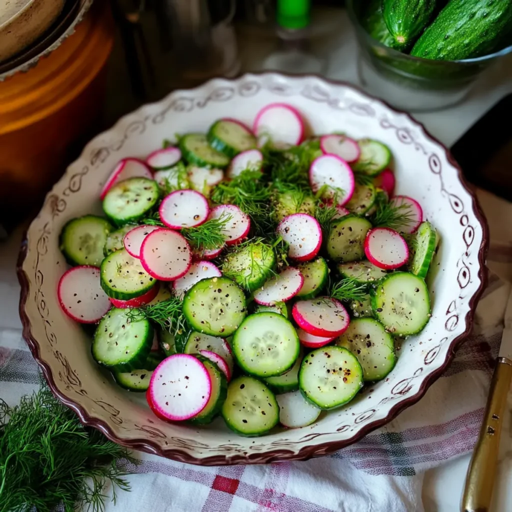 Dewy Dill Delight Radish and Cucumber Salad