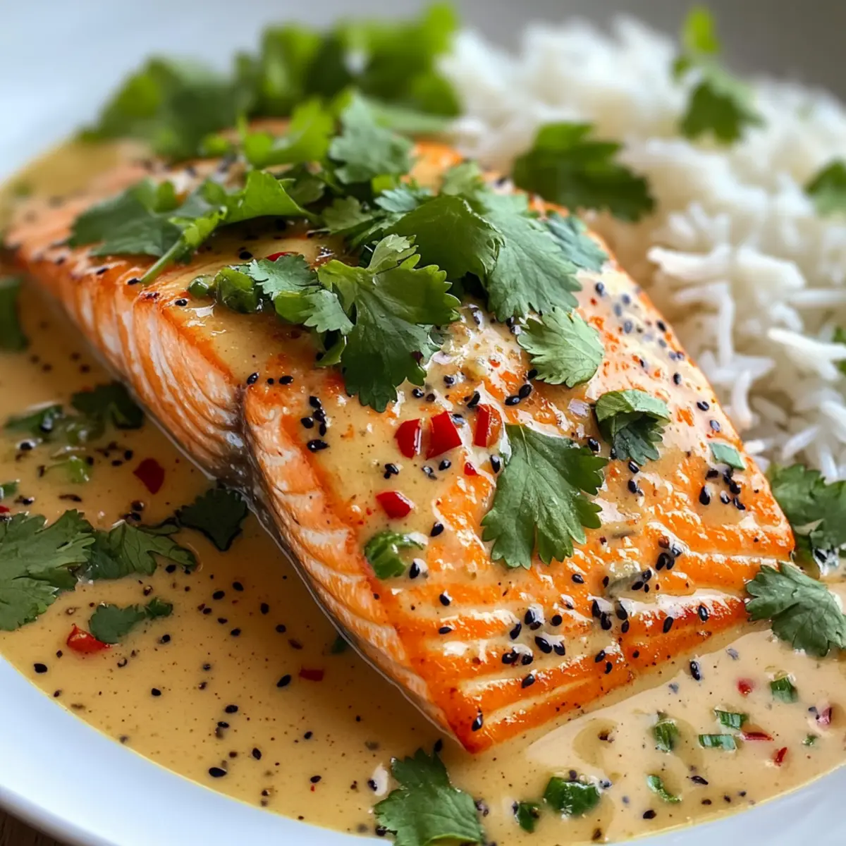 Poached Salmon in Coconut Lime Sauce