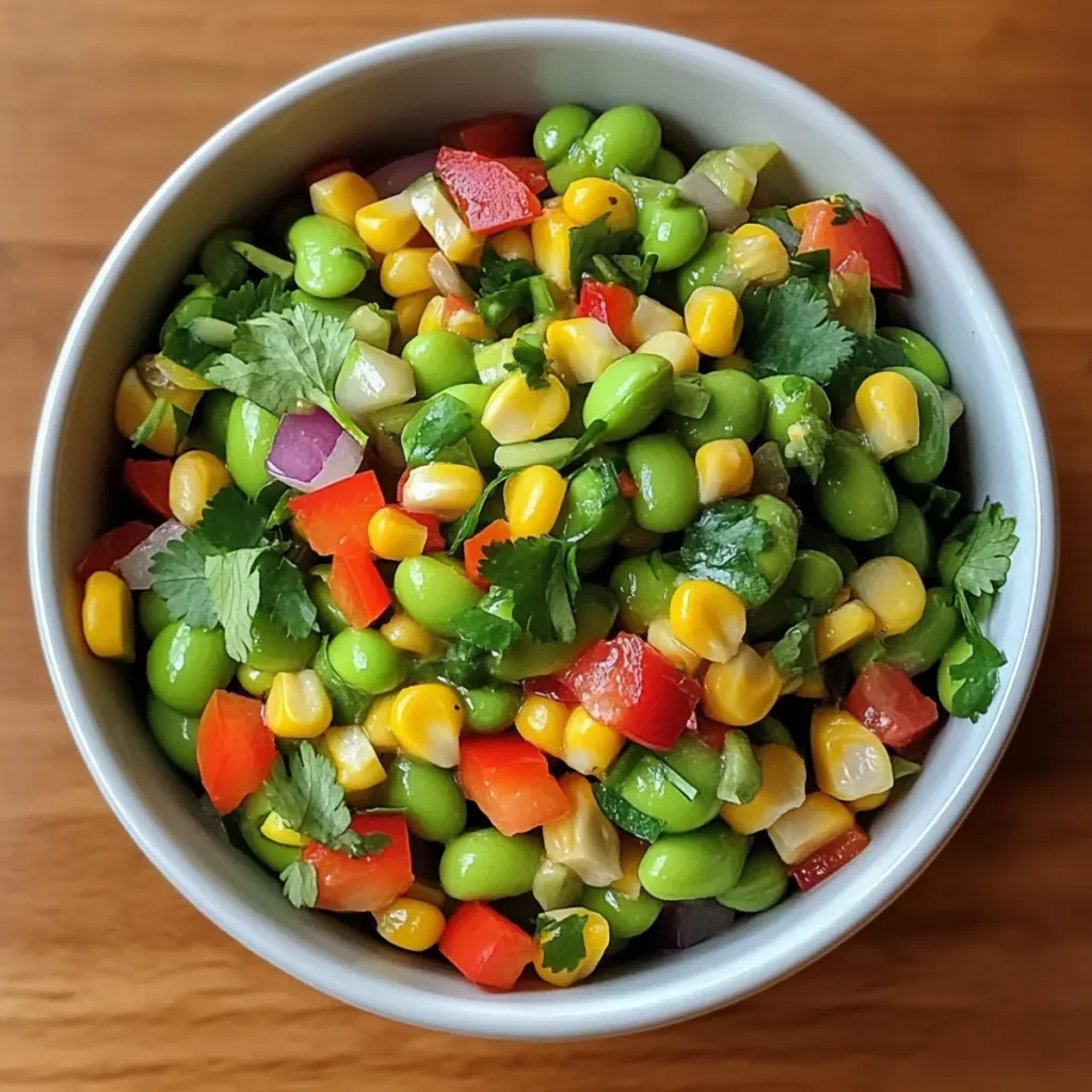 Edamame Salad with Cilantro Lime Dressing