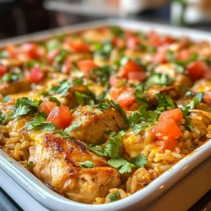 Queso Chicken and Rice Bake