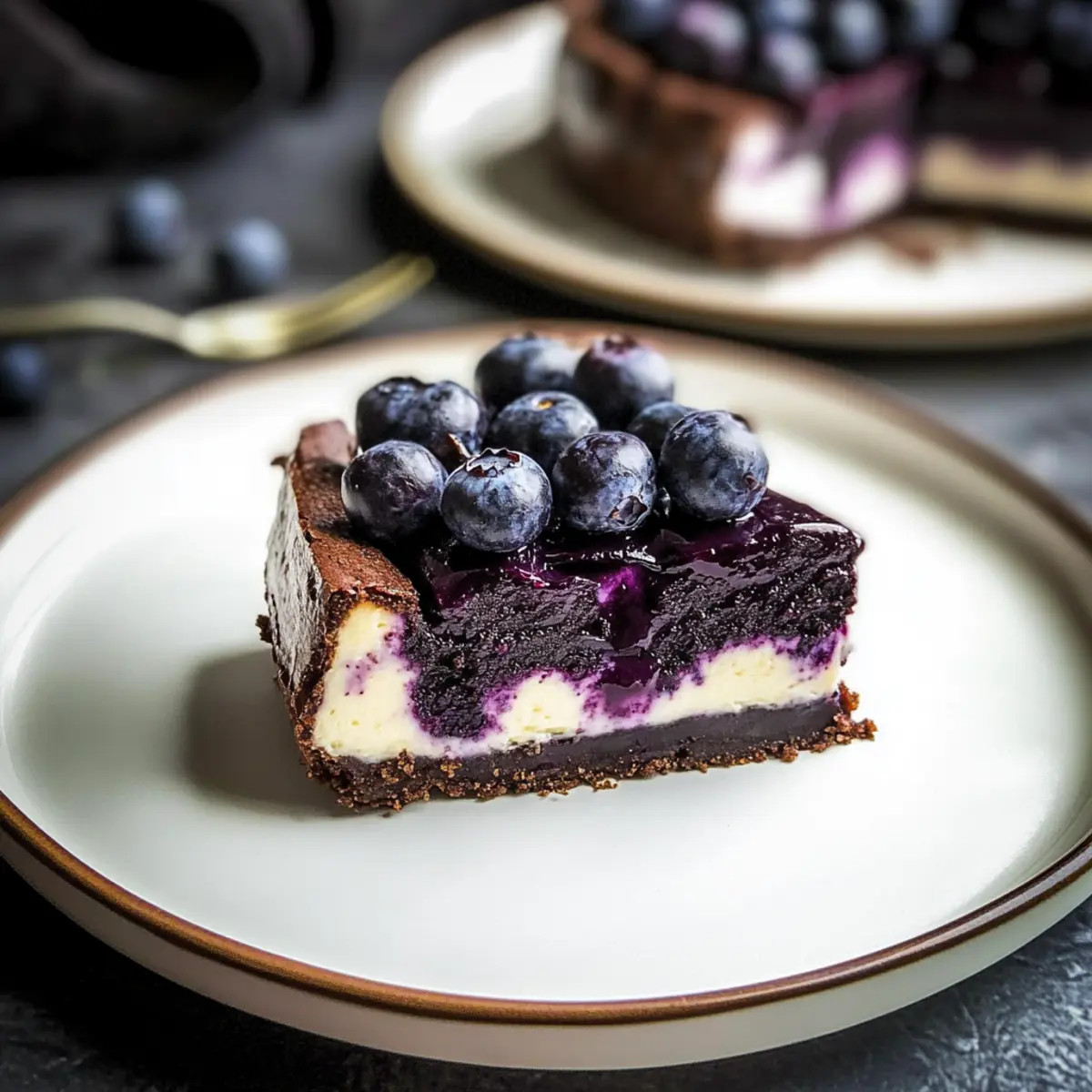Blueberry Brownie Cheesecake