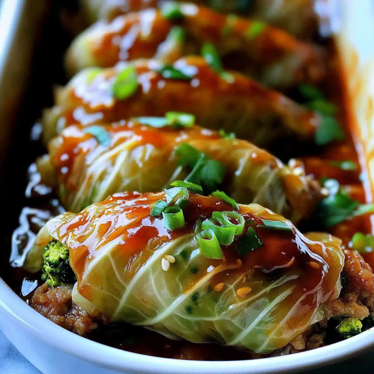 Spicy Asian Pork Cabbage Rolls