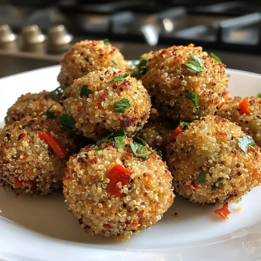 Mushroom, quinoa and red pepper veggie balls