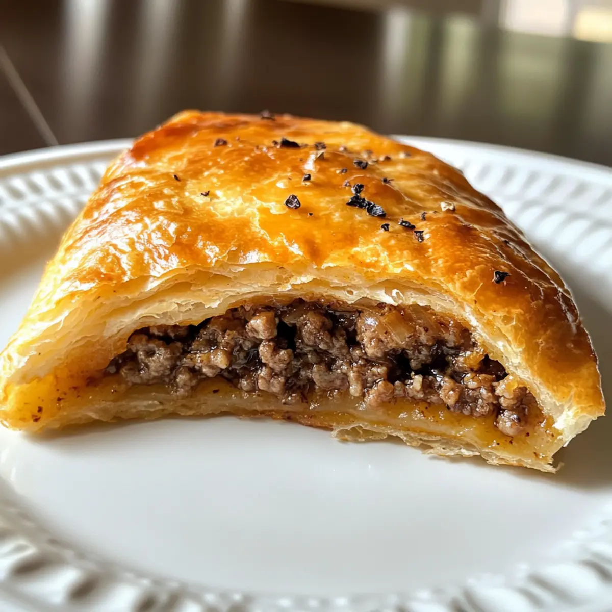 FRIED THIN DOUGH WITH GROUND BEEF FILLING