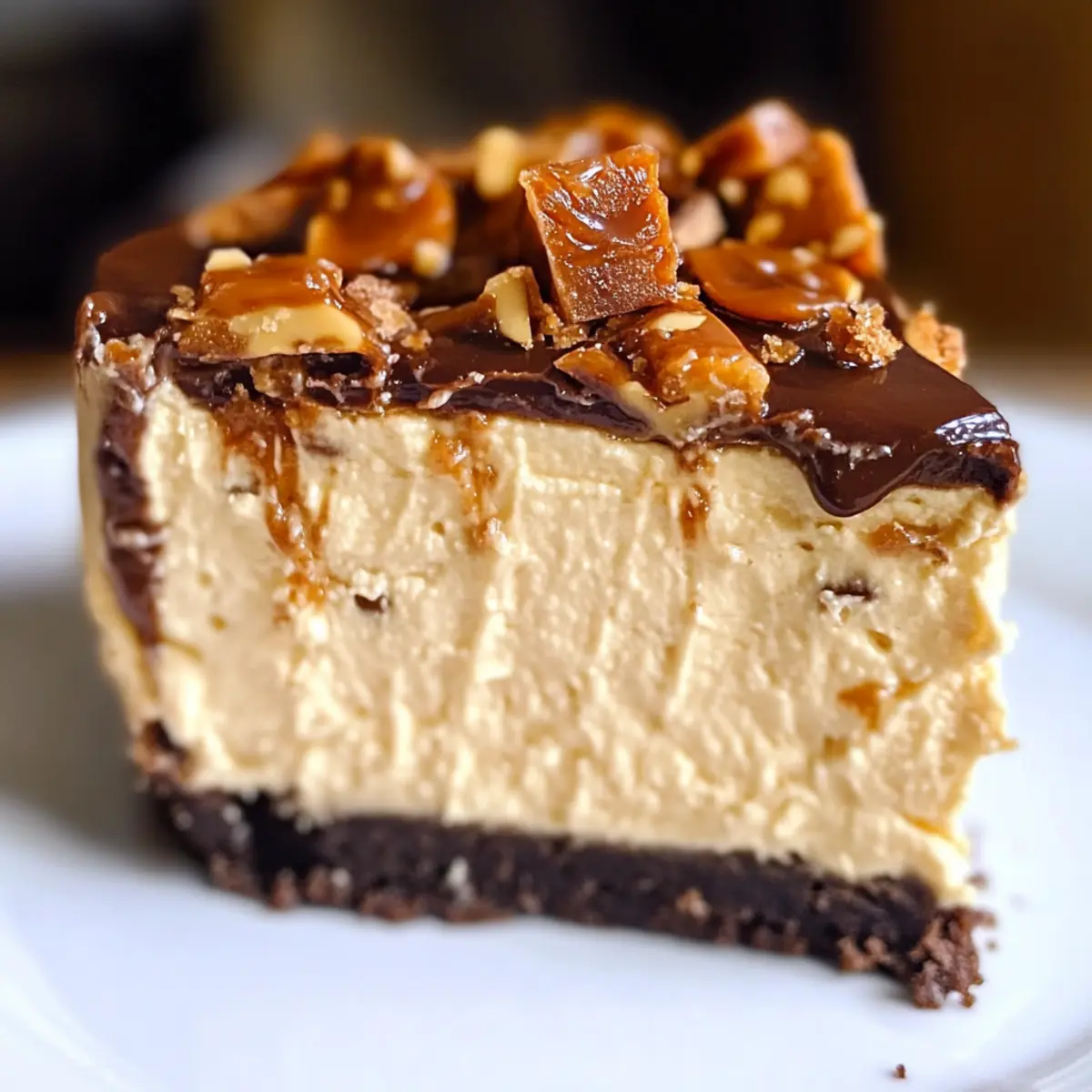 Caramel Toffee Crunch Cheesecake