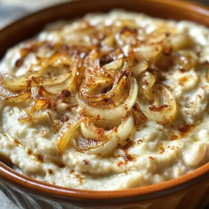 Silky Romanian White Bean Dip with Caramelized Onions Delight