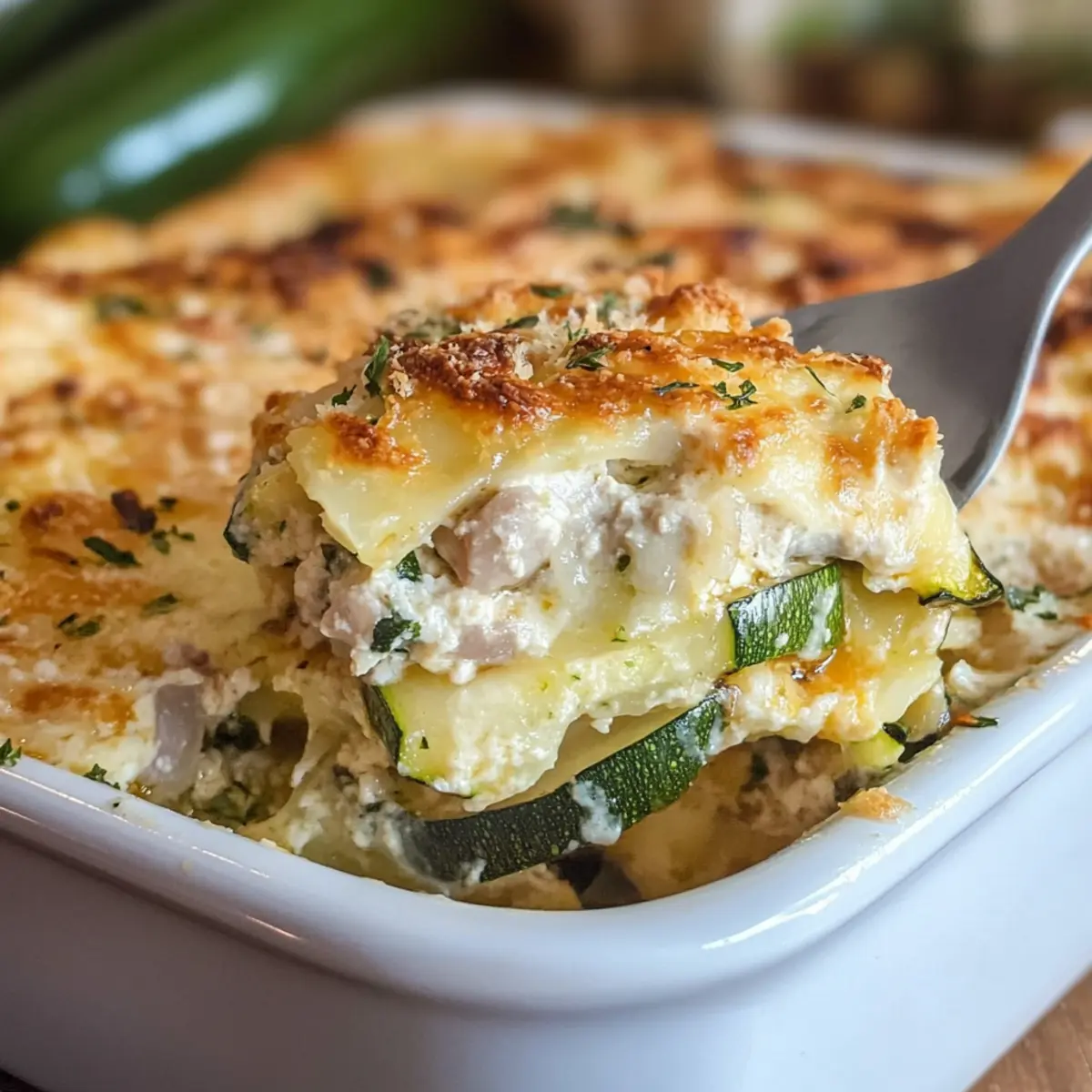 Cheesy Zucchini Lasagna with Tuna
