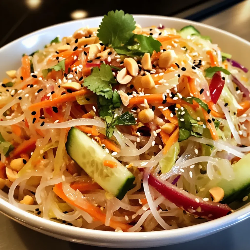 Spring Roll Salad with Spicy Ginger Dressing