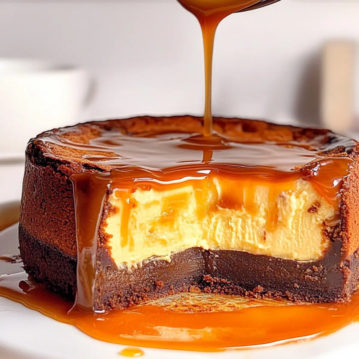 Salted Caramel Brownie Basque Cheesecake