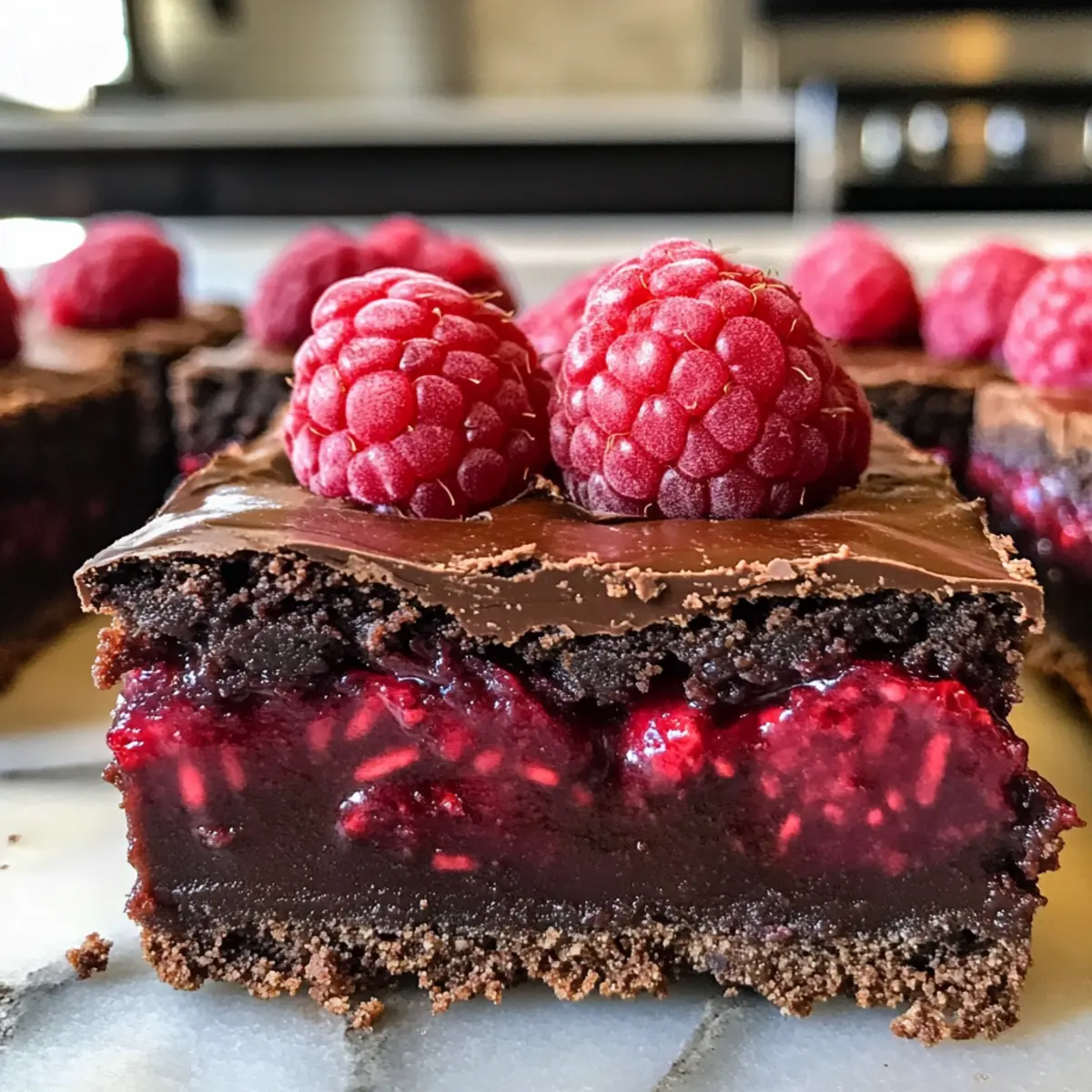 Chocolate Raspberry Protein Brownies
